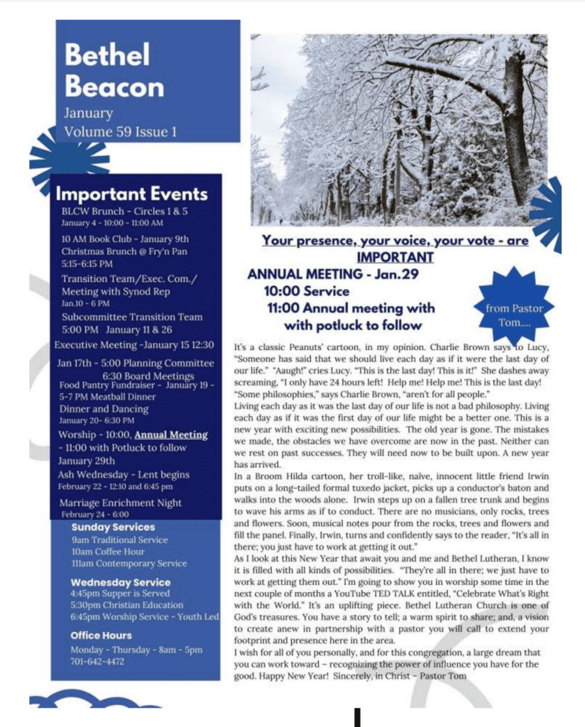 january 2023 bethel beacon page one